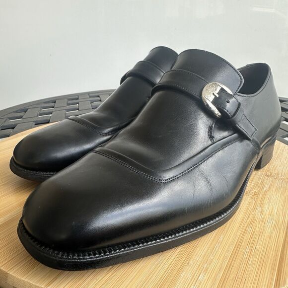 Wing By Bally Of Switzerland Men\'s Terzo Monk Strap Leather Shoes Black Size 8 main image 5